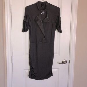 Aziz Gray Short Sleeve Dress Size Large